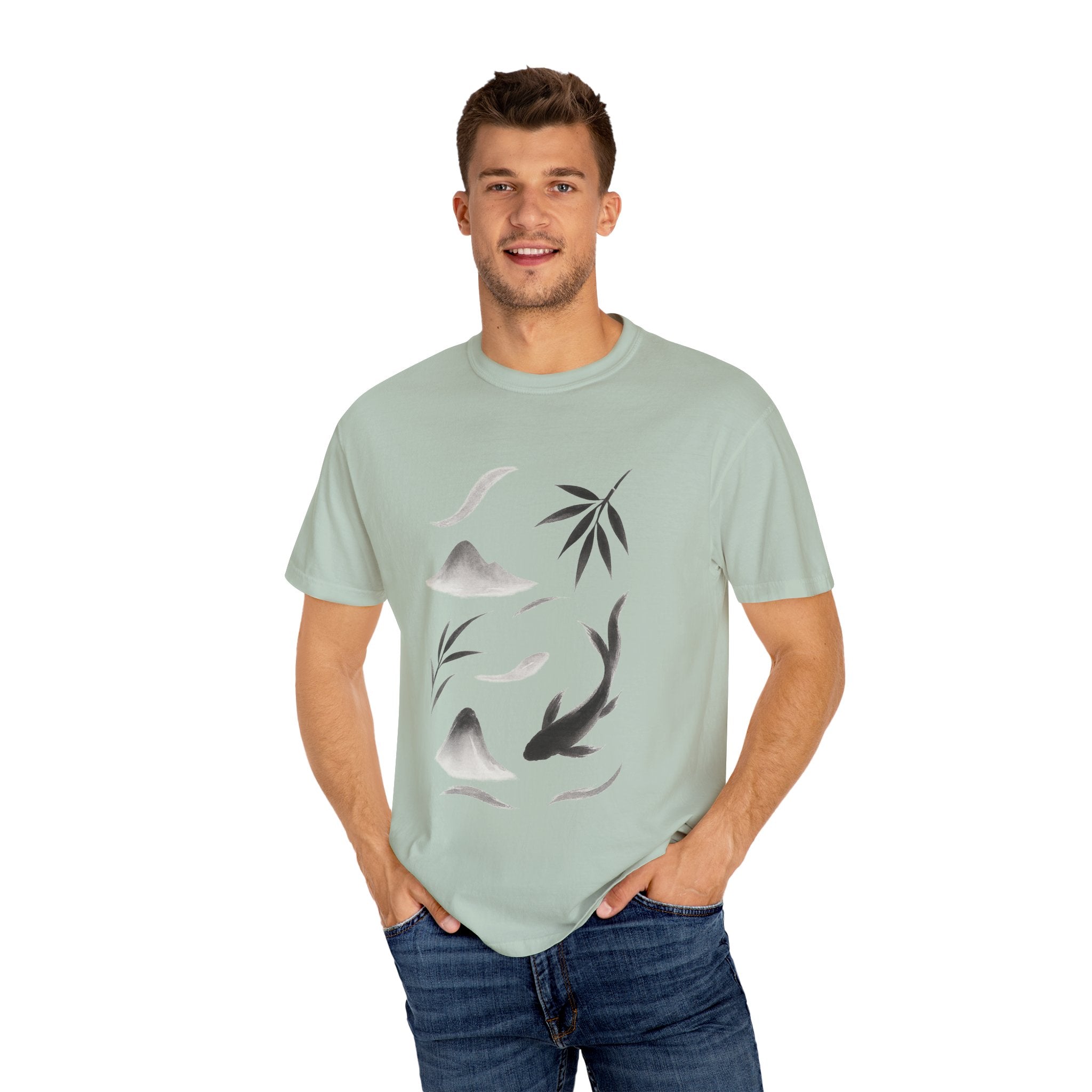 Zen-Inspired Unisex T-shirt, Meditation Tee, Nature Lover Shirt, Minimalist Fashion, Gift for Yogis, Relaxed Fit Apparel