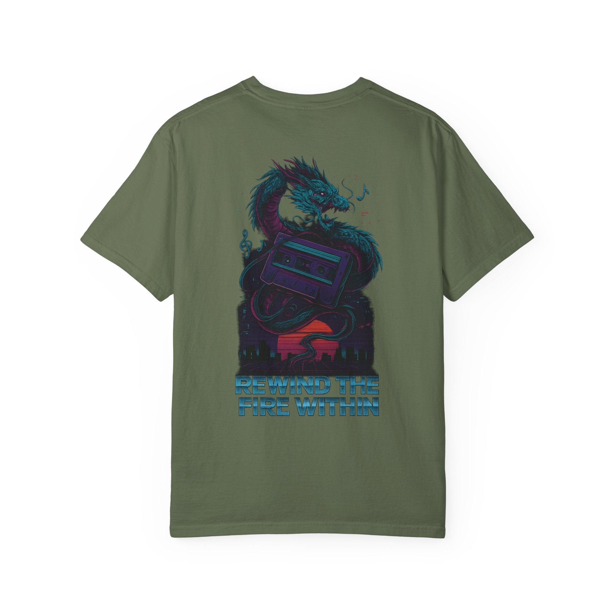 Dragon Graphic T-shirt - Unisex Vintage Tee, Rewind the Fire Within Shirt, Casual Wear, Gift for Gamers, Unique Art Shirt